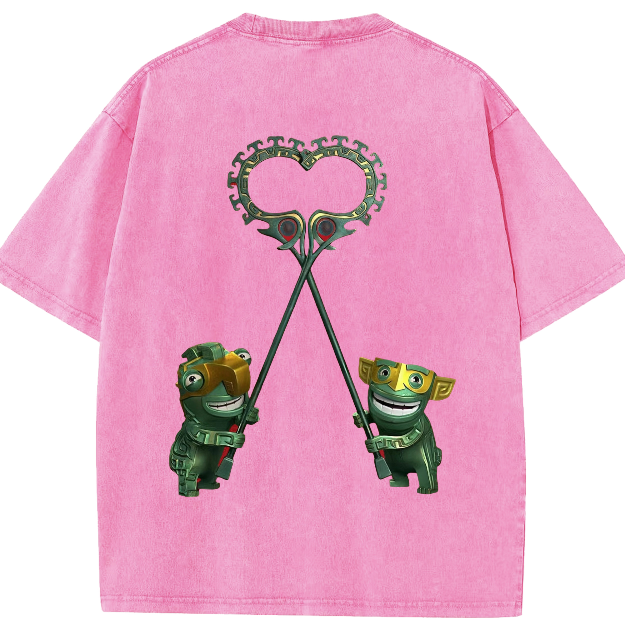 （画像用） Ne Zha 2 ナタ 魔童の大暴れ 綿100% ヴィンテージ風 半袖Tシャツ（背面プリント）